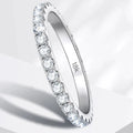 Diamond Eternity Band — 18K White Gold, 925 Silver, Moissanite