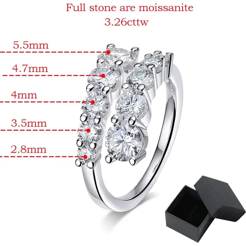 Full Moissanite Eternity Ring — 925 Silver, 10-Stone Band