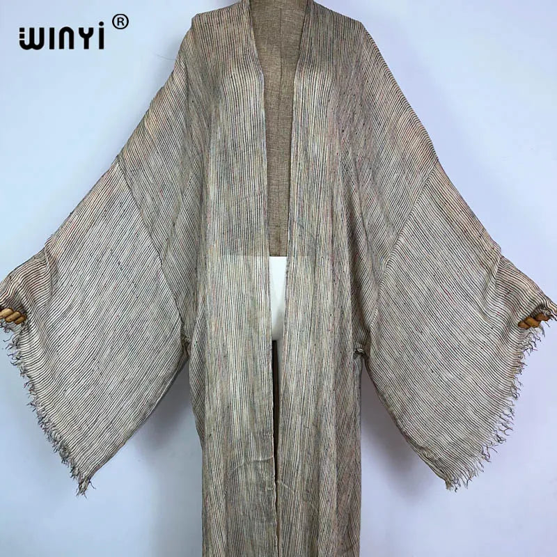 WINYI High Quality Boho Maxi beach Swimming Cover up Africa Kimono