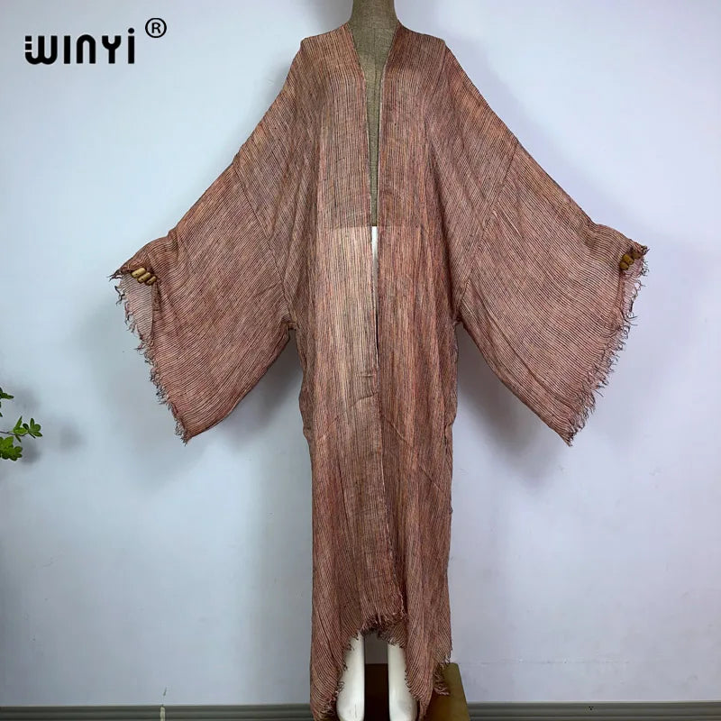 WINYI High Quality Boho Maxi beach Swimming Cover up Africa Kimono