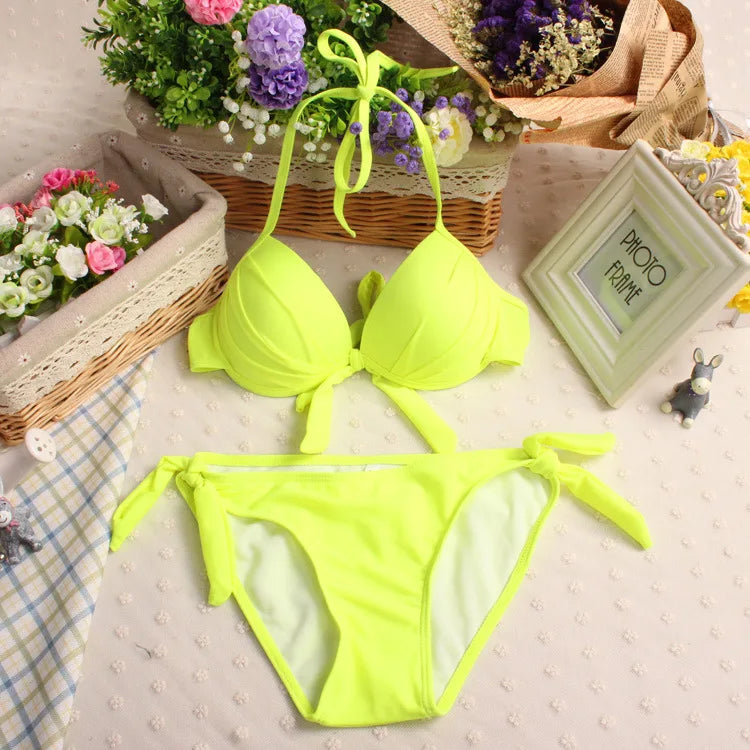 Push Up Bikinis Two Piece Swimsuit Women Swimwear | Beach Wear Monokini Bathing Suit Korean Bikini Set