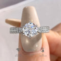 Moissanite Diamond Ring — 925 Silver, 18K Gold Plated
