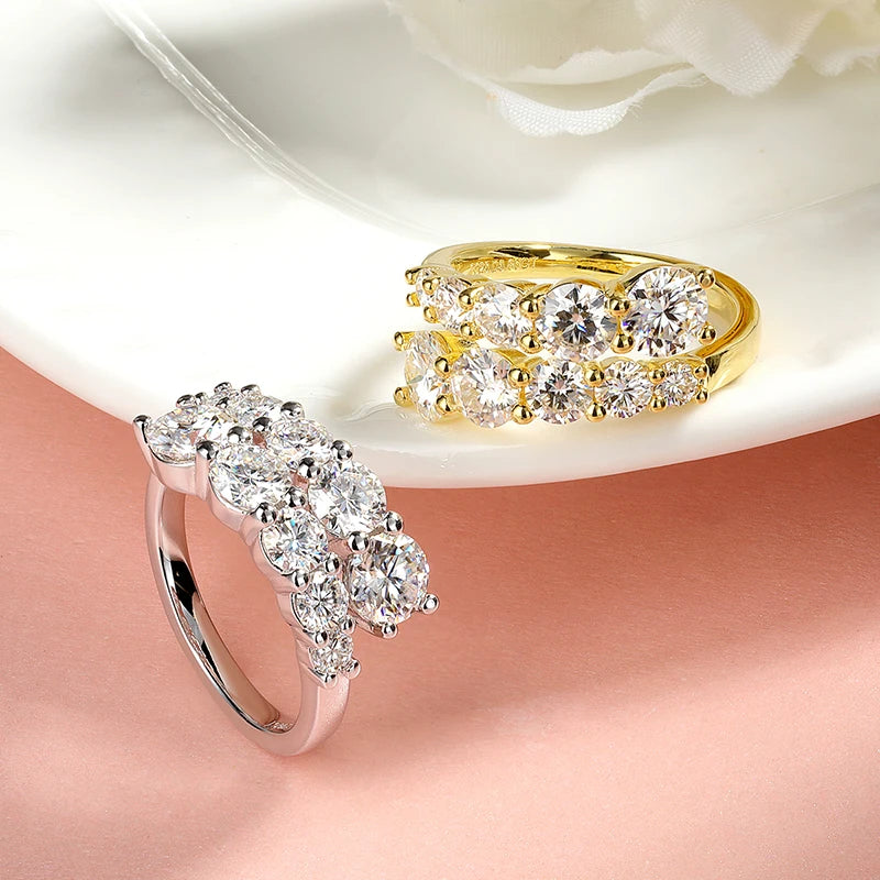 Full Moissanite Eternity Ring — 925 Silver, 10-Stone Band