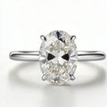 Oval Diamond Four-Claw Wedding Ring — Women's Fashion