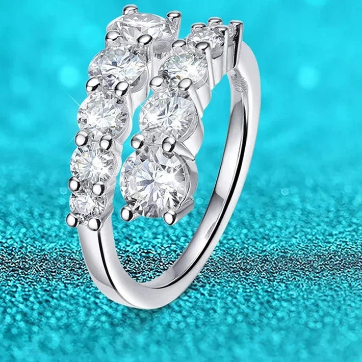 Full Moissanite Eternity Ring — 925 Silver, 10-Stone Band