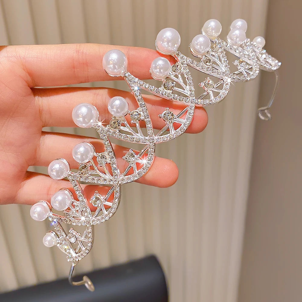 Pearl Crown Headband — Princess Style Birthday Accessory