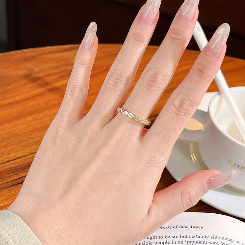 14K Gold Eternity Lovers Lab Diamond Ring Wedding Band