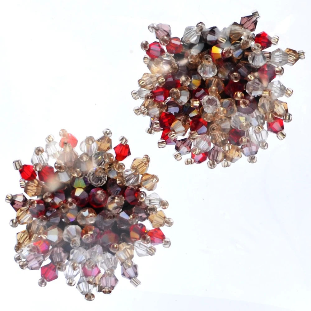 Crystal Button Covers — Beaded Cufflinks for Women, 2PCS