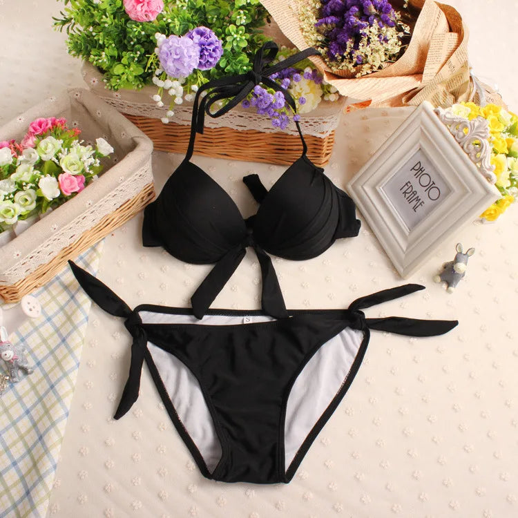Push Up Bikinis Two Piece Swimsuit Women Swimwear | Beach Wear Monokini Bathing Suit Korean Bikini Set