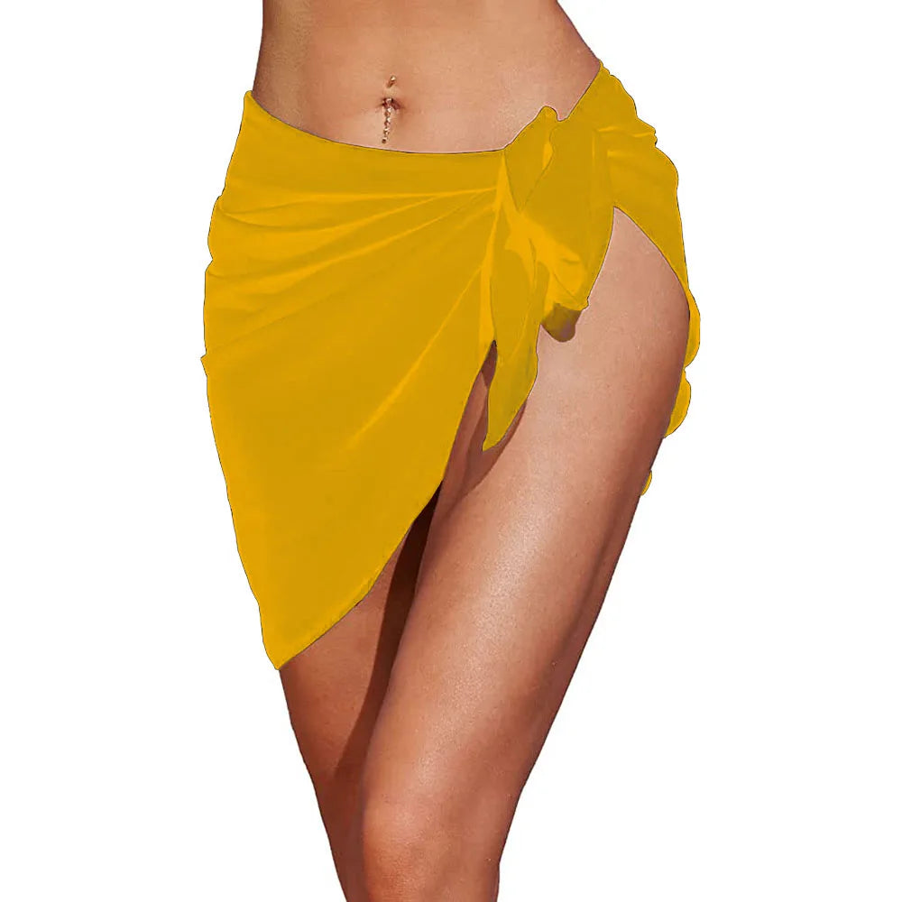 Women Short Sarongs Swimsuit Coverups | Beach Bikini Wrap Sheer Short Skirt Chiffon Scarf Cover Ups