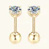 Round Brilliant Cut Diamond Stud Earrings (0.30ct X 2pcs) | 10K Solid Gold | Moissanite *Certified