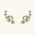 10K Solid Gold Moissanite Diamond Curved Earrings *Certified* (Free-Shipping)
