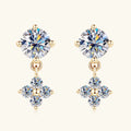 10K Solid Gold Moissanite Diamond Delicate and Petite Dangling Earrings