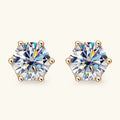 10K Solid Gold Round Cut Moissanite Diamond Earrings *Certified*