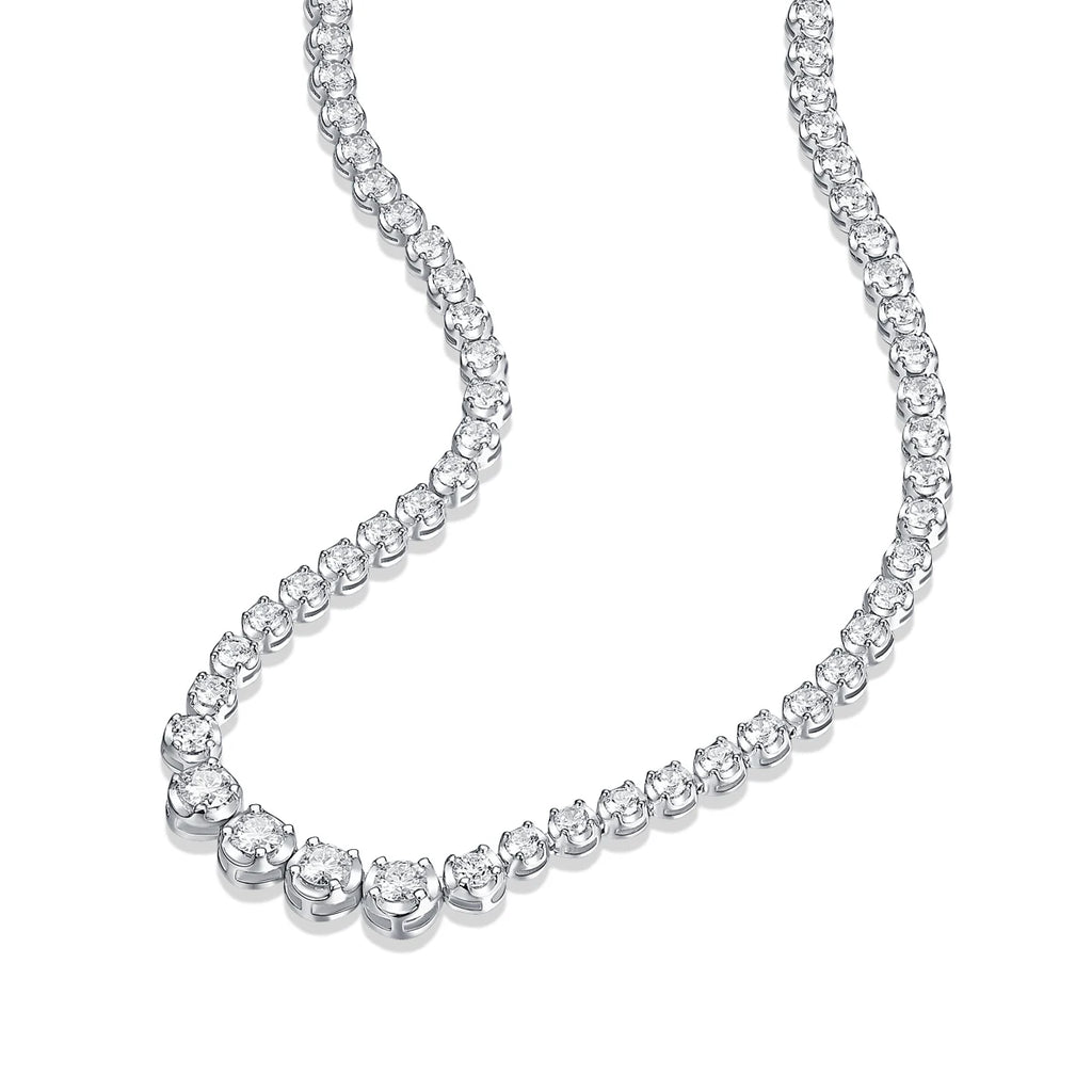925 Silver Moissanite Diamond Necklace 4mm casual luxury *with certificate authentication*
