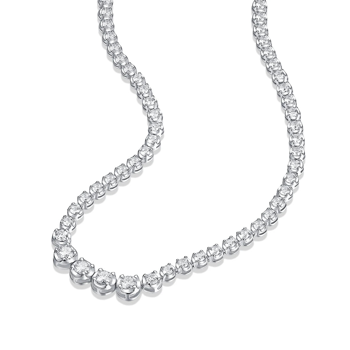 925 Silver Moissanite Diamond Necklace 4mm casual luxury *with certificate authentication*
