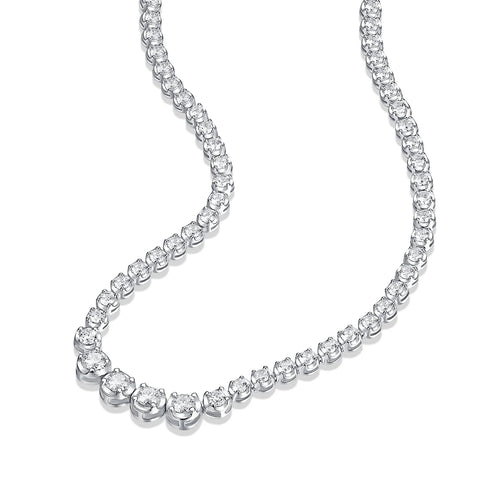 925 Silver Moissanite Diamond Necklace 4mm casual luxury *with certificate authentication*