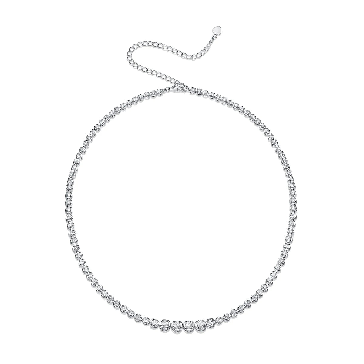 925 Silver Moissanite Diamond Necklace 4mm casual luxury *with certificate authentication*