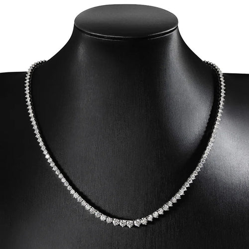 3 Claws Gradient Diamond Tennis Necklace Sterling Silver 925 Chain|Moissanite