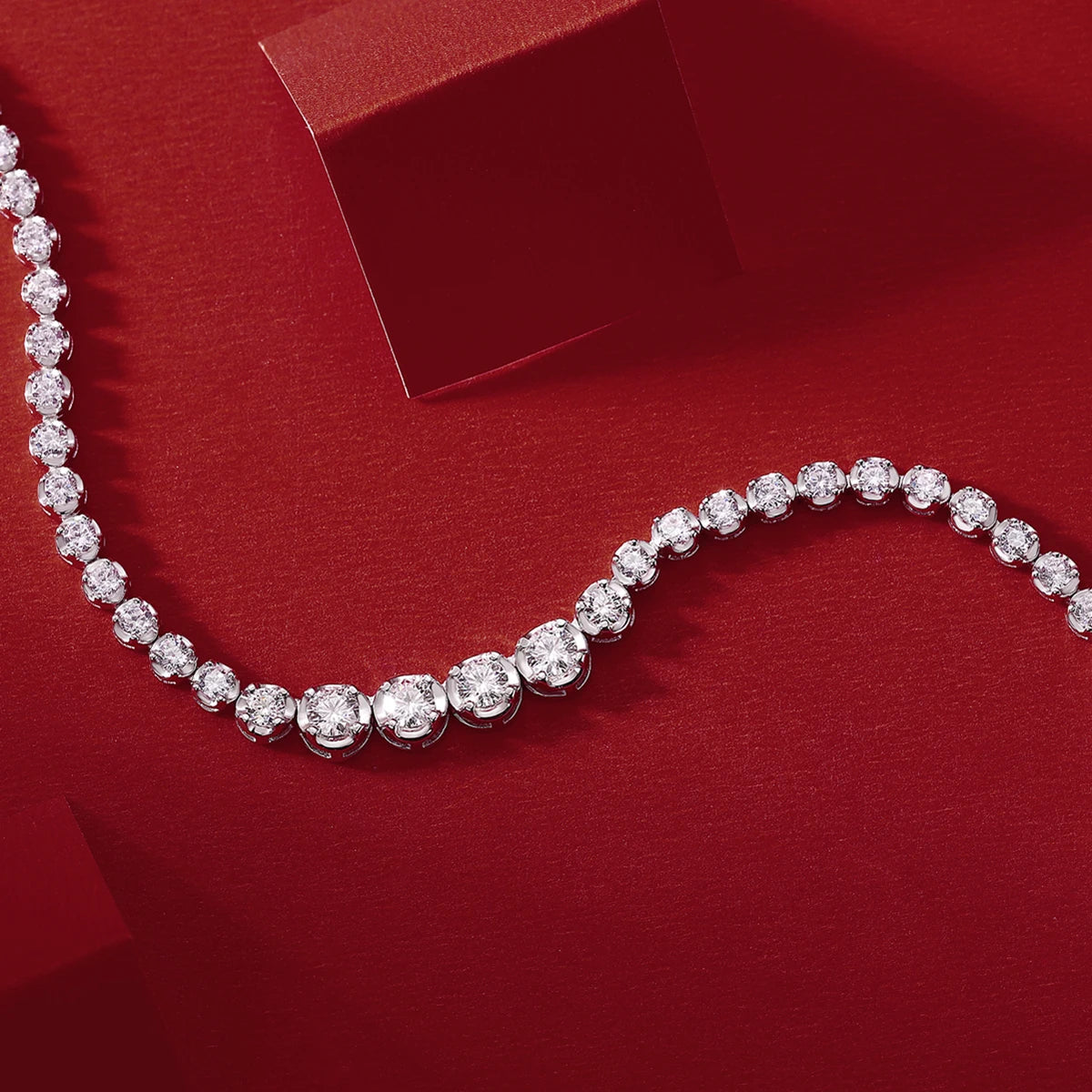925 Silver Moissanite Diamond Necklace 4mm casual luxury *with certificate authentication*
