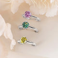 GRA Moissanite Promise Ring — 925 Silver, Platinum Plated