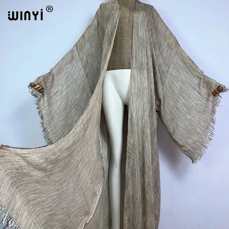 WINYI High Quality Boho Maxi beach Swimming Cover up Africa Kimono