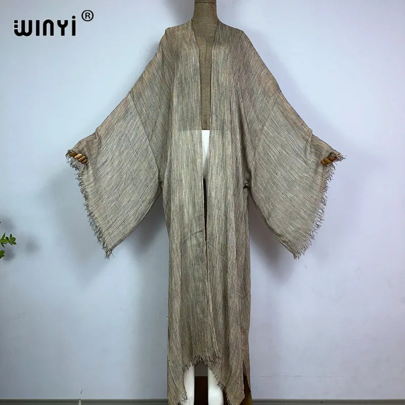 WINYI High Quality Boho Maxi beach Swimming Cover up Africa Kimono