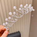 Pearl Crown Headband — Princess Style Birthday Accessory