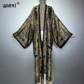 WINYI kimono summer Cardigan africa beach cover-ups retro beach outfits for women holiday kaftans boho woman clothing dresses
