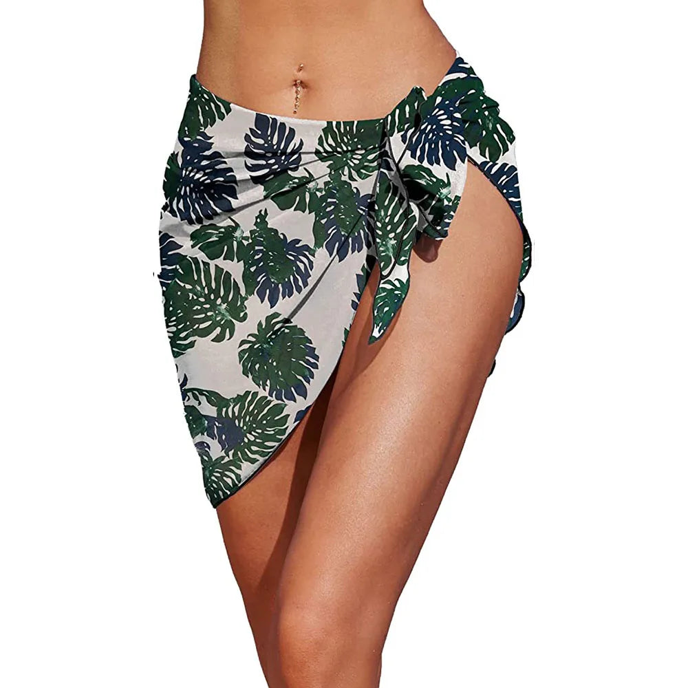 Women Short Sarongs Swimsuit Coverups | Beach Bikini Wrap Sheer Short Skirt Chiffon Scarf Cover Ups