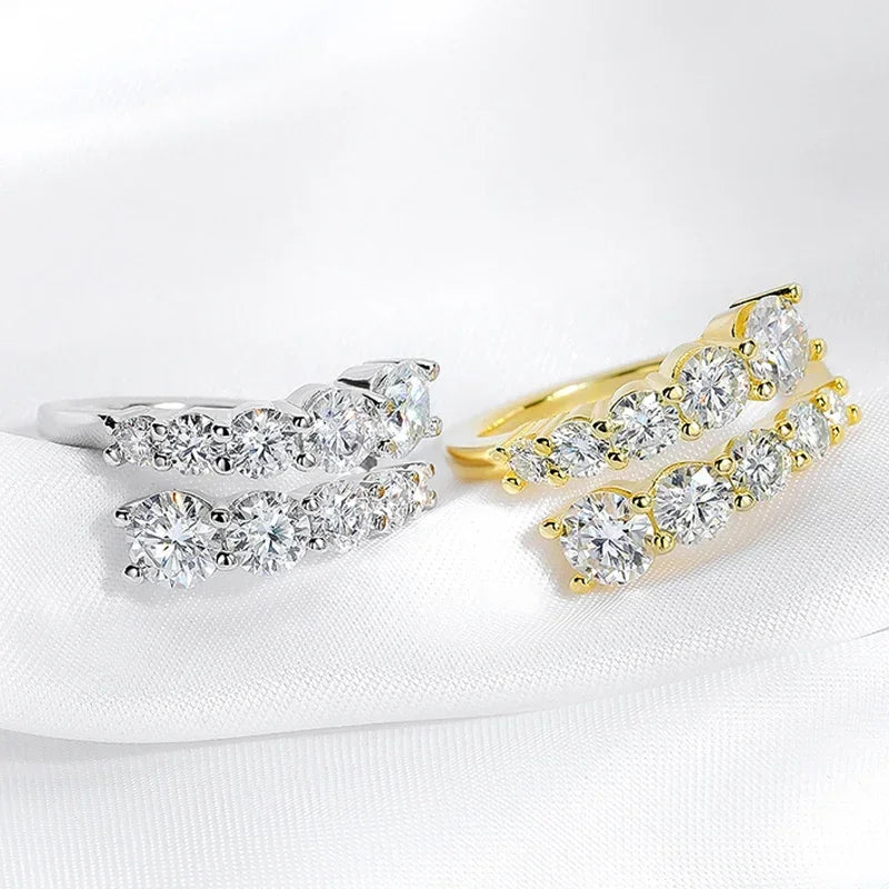 Full Moissanite Eternity Ring — 925 Silver, 10-Stone Band