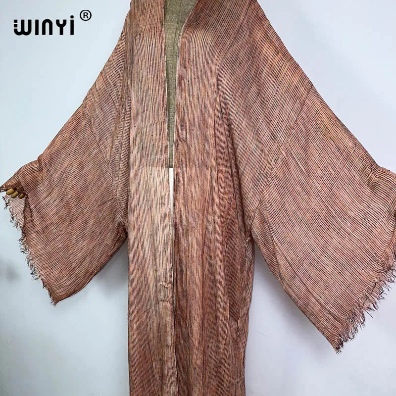 WINYI High Quality Boho Maxi beach Swimming Cover up Africa Kimono